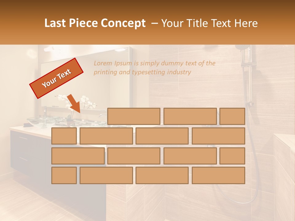 A Bathroom With A Sink And A Shower Head PowerPoint Template