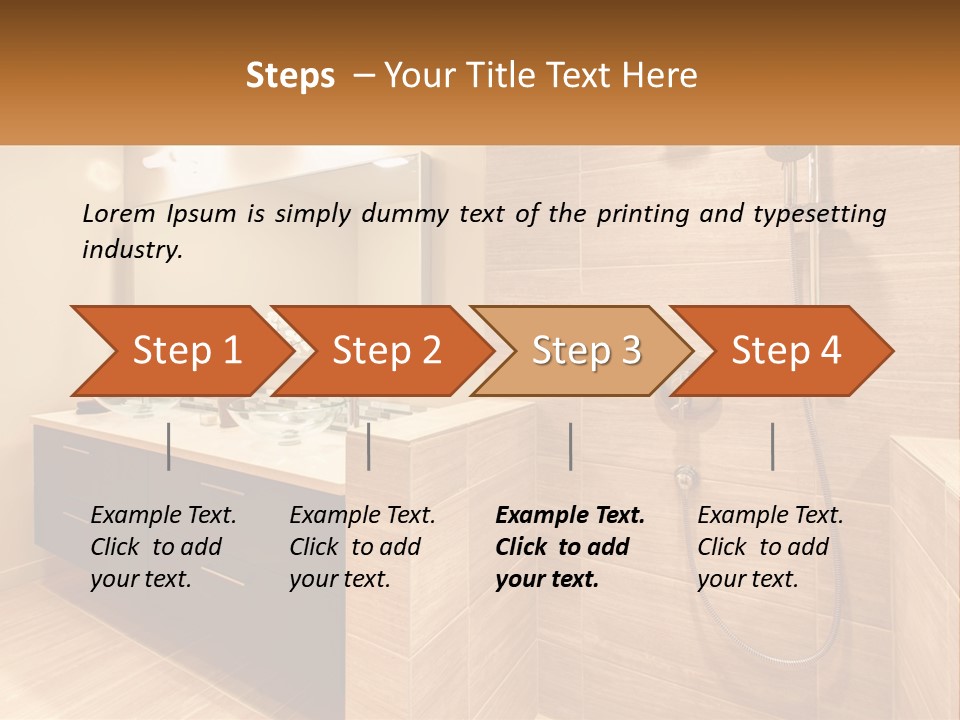 A Bathroom With A Sink And A Shower Head PowerPoint Template