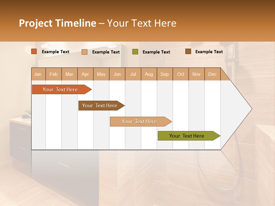 A Bathroom With A Sink And A Shower Head PowerPoint Template