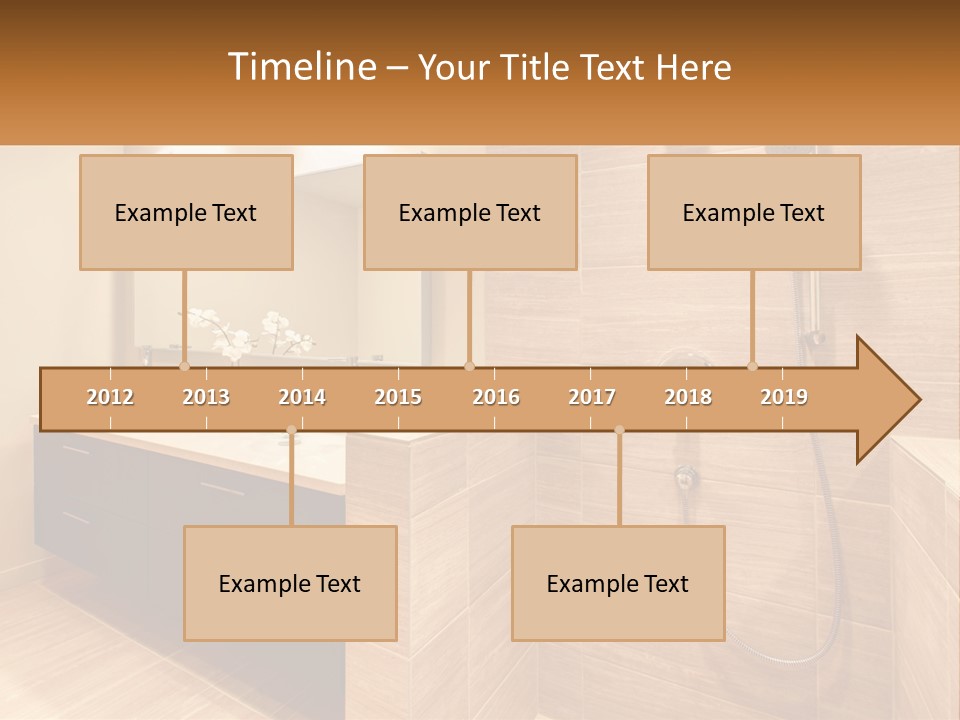 A Bathroom With A Sink And A Shower Head PowerPoint Template