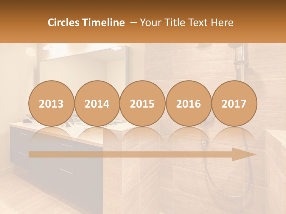 A Bathroom With A Sink And A Shower Head PowerPoint Template