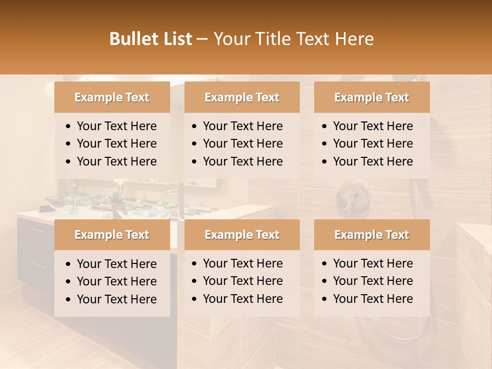 A Bathroom With A Sink And A Shower Head PowerPoint Template