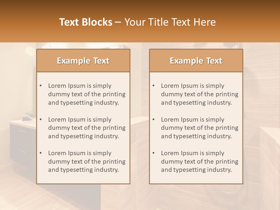 A Bathroom With A Sink And A Shower Head PowerPoint Template