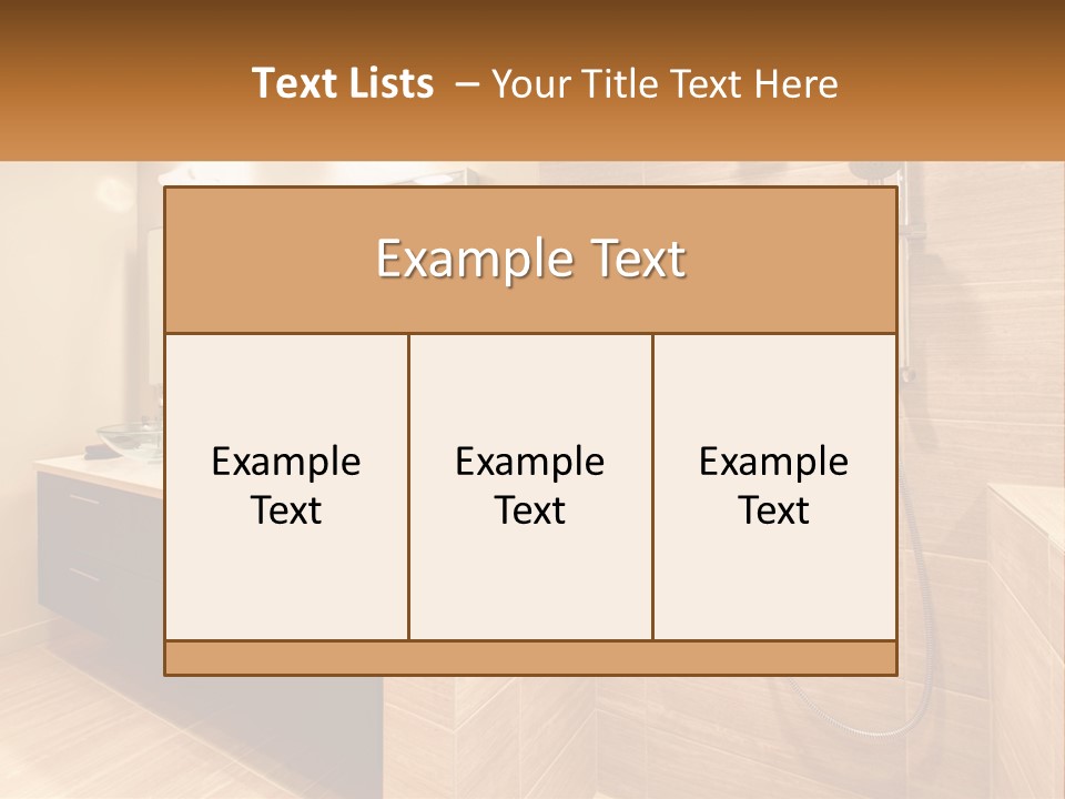 A Bathroom With A Sink And A Shower Head PowerPoint Template