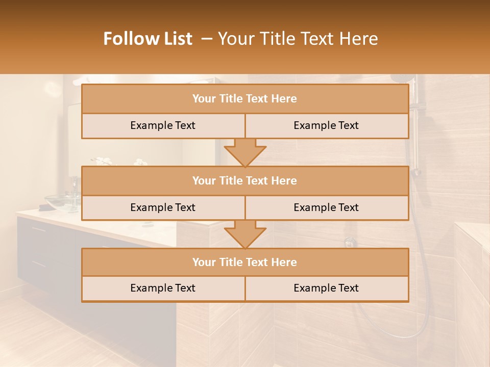 A Bathroom With A Sink And A Shower Head PowerPoint Template