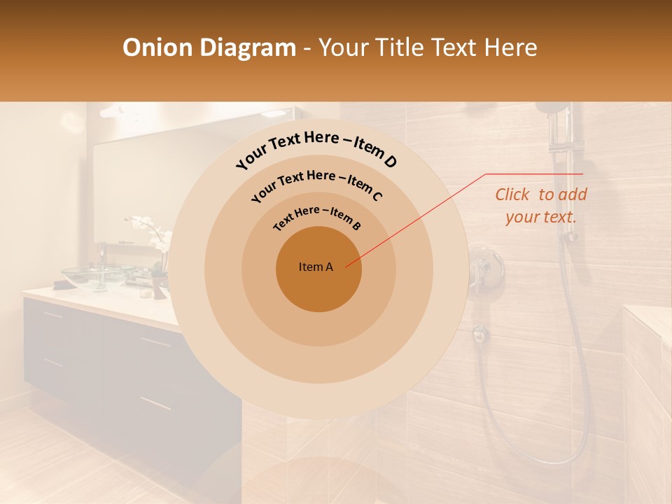 A Bathroom With A Sink And A Shower Head PowerPoint Template