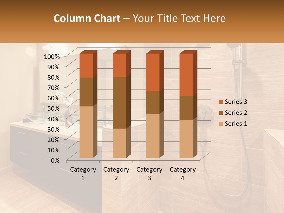 A Bathroom With A Sink And A Shower Head PowerPoint Template