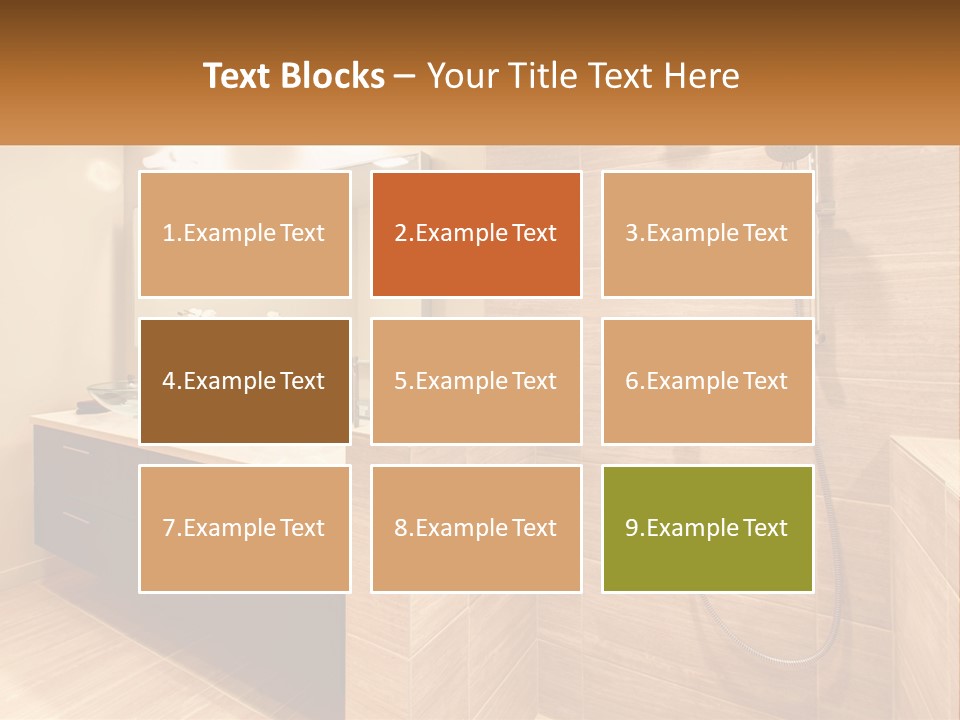 A Bathroom With A Sink And A Shower Head PowerPoint Template