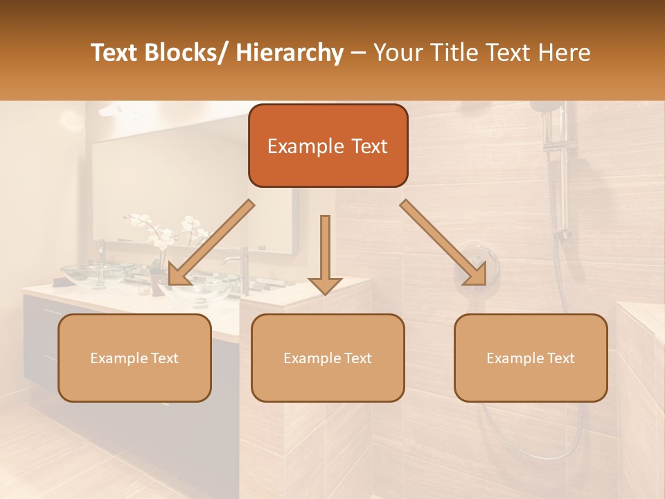 A Bathroom With A Sink And A Shower Head PowerPoint Template