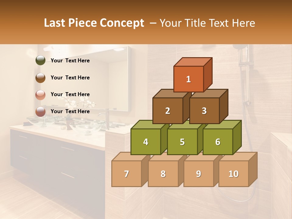 A Bathroom With A Sink And A Shower Head PowerPoint Template