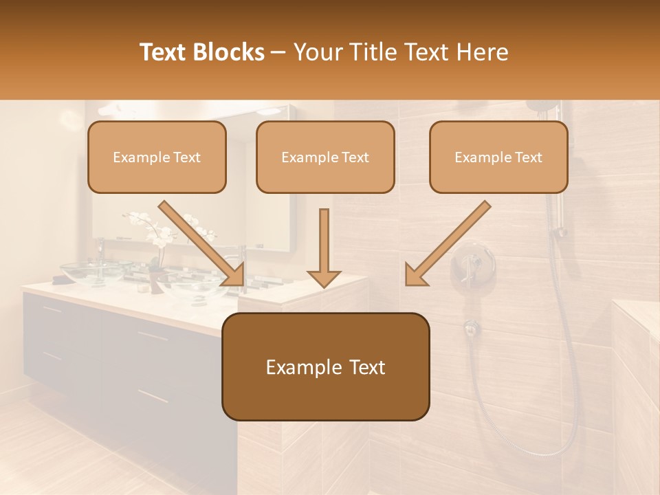 A Bathroom With A Sink And A Shower Head PowerPoint Template