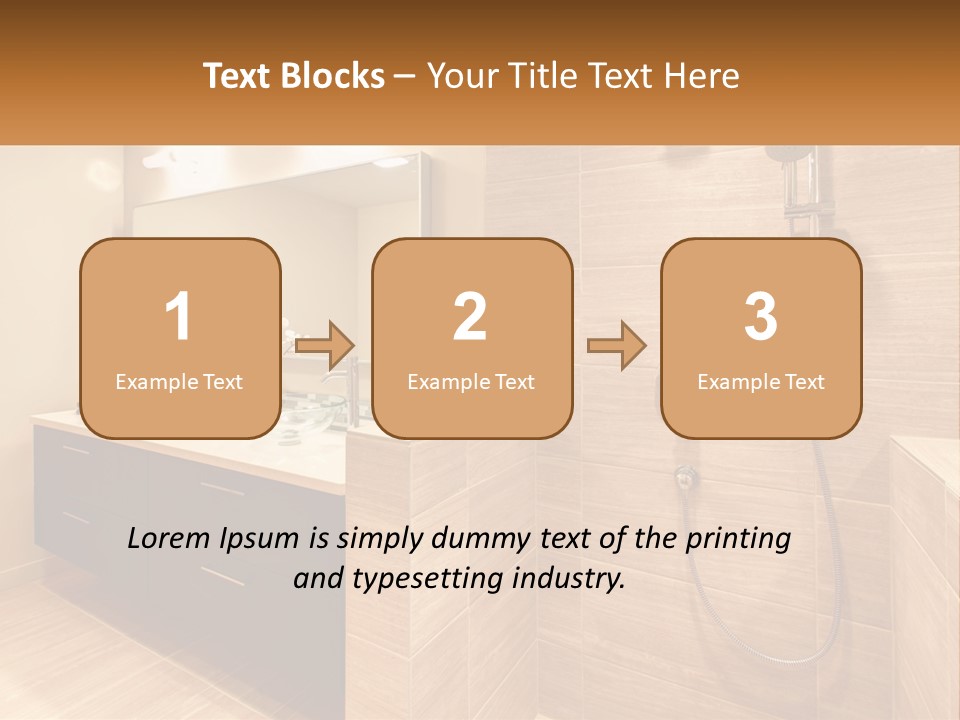 A Bathroom With A Sink And A Shower Head PowerPoint Template
