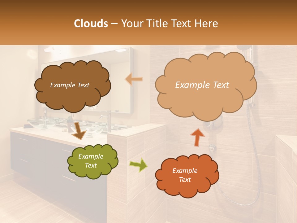 A Bathroom With A Sink And A Shower Head PowerPoint Template