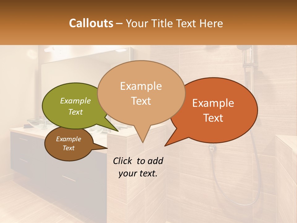 A Bathroom With A Sink And A Shower Head PowerPoint Template