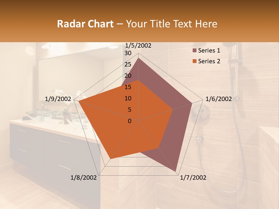 A Bathroom With A Sink And A Shower Head PowerPoint Template