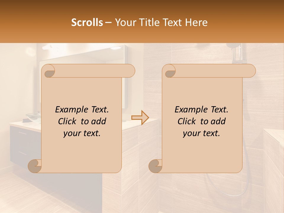 A Bathroom With A Sink And A Shower Head PowerPoint Template