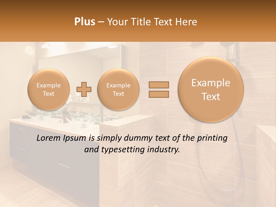A Bathroom With A Sink And A Shower Head PowerPoint Template