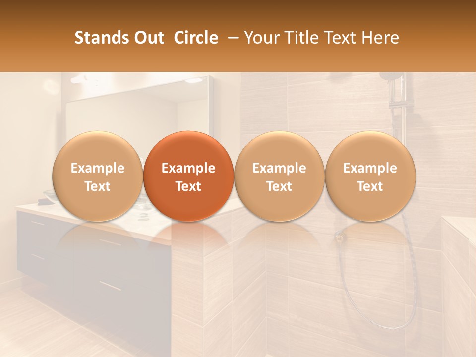 A Bathroom With A Sink And A Shower Head PowerPoint Template