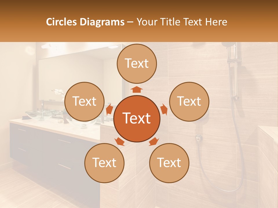 A Bathroom With A Sink And A Shower Head PowerPoint Template