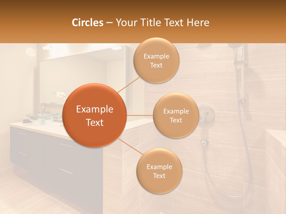 A Bathroom With A Sink And A Shower Head PowerPoint Template