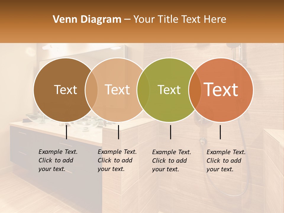 A Bathroom With A Sink And A Shower Head PowerPoint Template