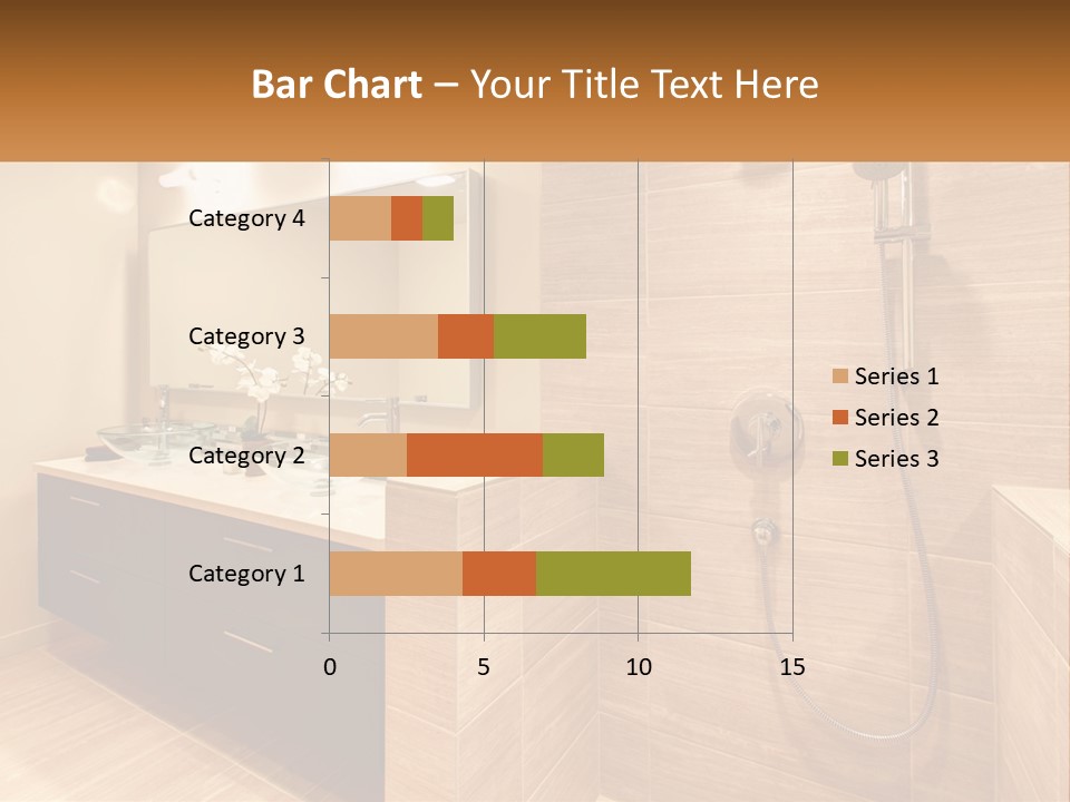 A Bathroom With A Sink And A Shower Head PowerPoint Template