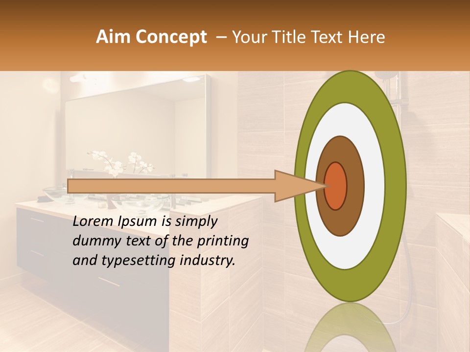 A Bathroom With A Sink And A Shower Head PowerPoint Template