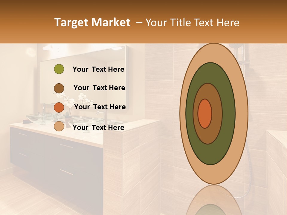 A Bathroom With A Sink And A Shower Head PowerPoint Template