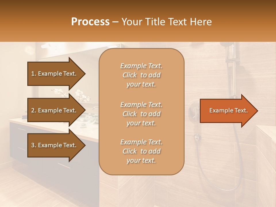 A Bathroom With A Sink And A Shower Head PowerPoint Template