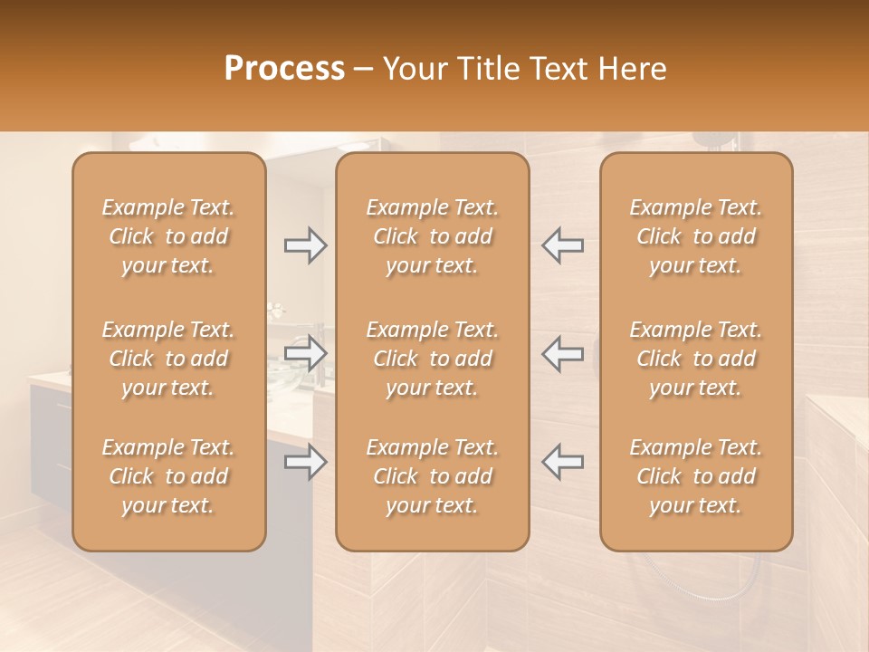 A Bathroom With A Sink And A Shower Head PowerPoint Template