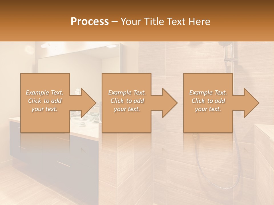 A Bathroom With A Sink And A Shower Head PowerPoint Template