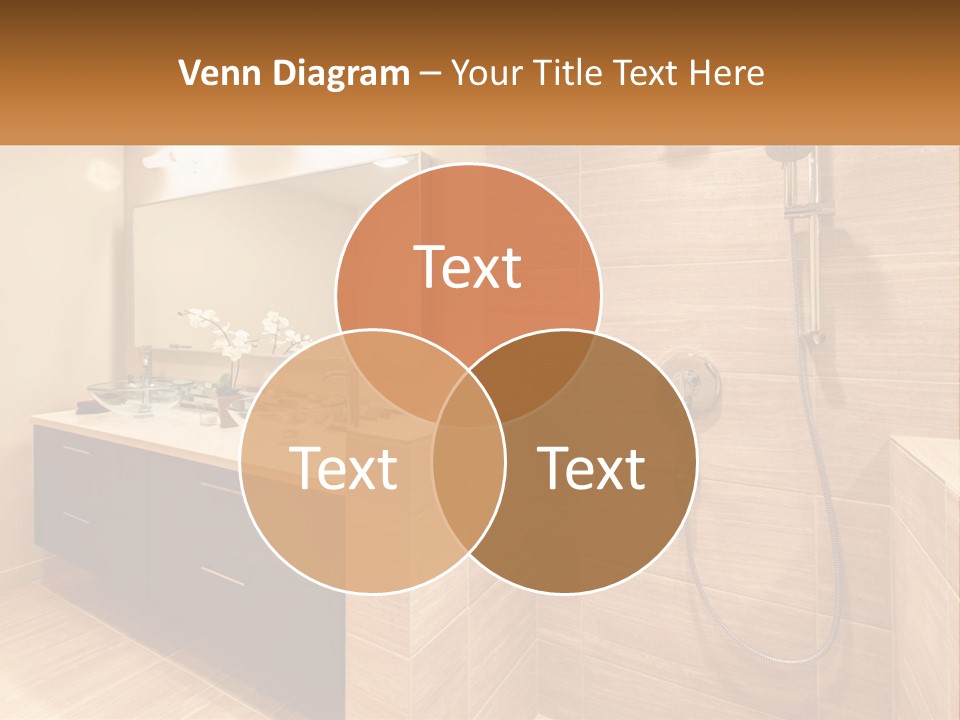 A Bathroom With A Sink And A Shower Head PowerPoint Template