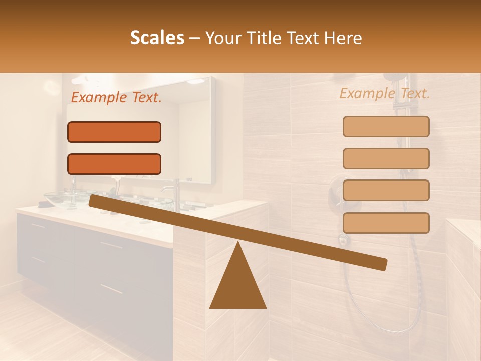 A Bathroom With A Sink And A Shower Head PowerPoint Template