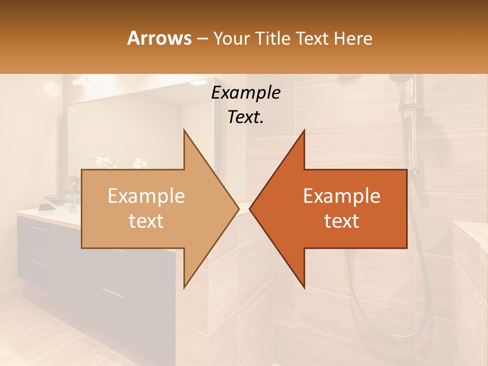 A Bathroom With A Sink And A Shower Head PowerPoint Template