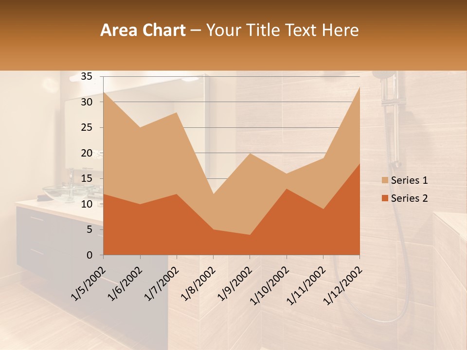 A Bathroom With A Sink And A Shower Head PowerPoint Template
