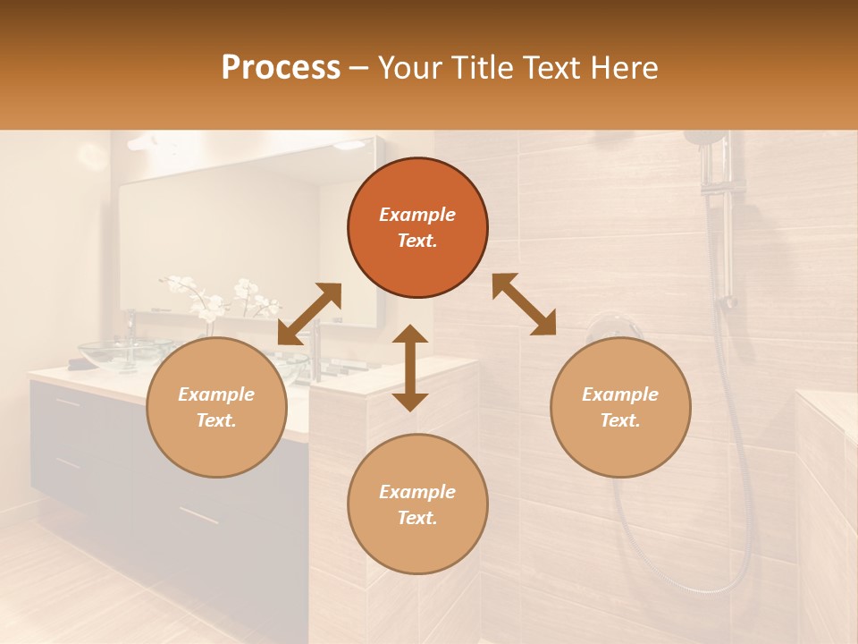 A Bathroom With A Sink And A Shower Head PowerPoint Template