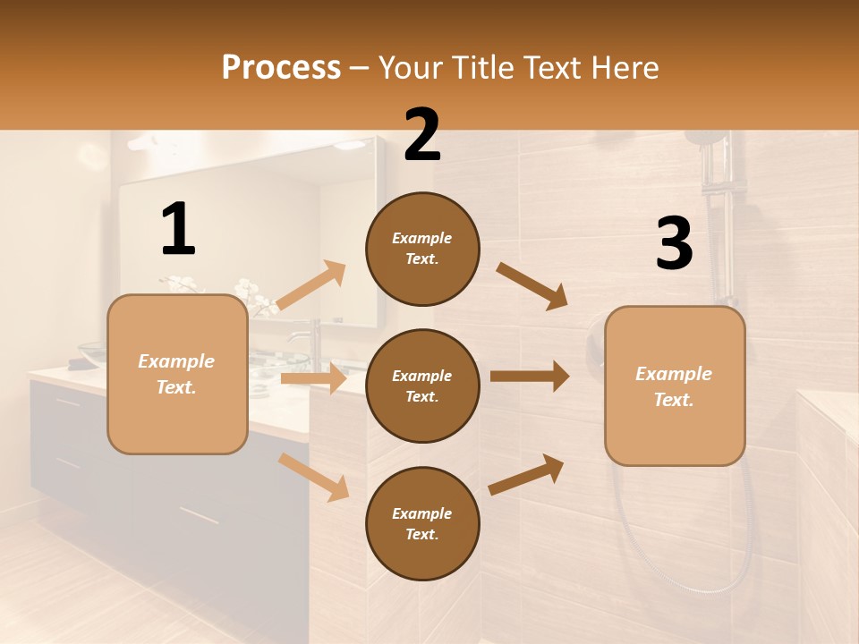 A Bathroom With A Sink And A Shower Head PowerPoint Template