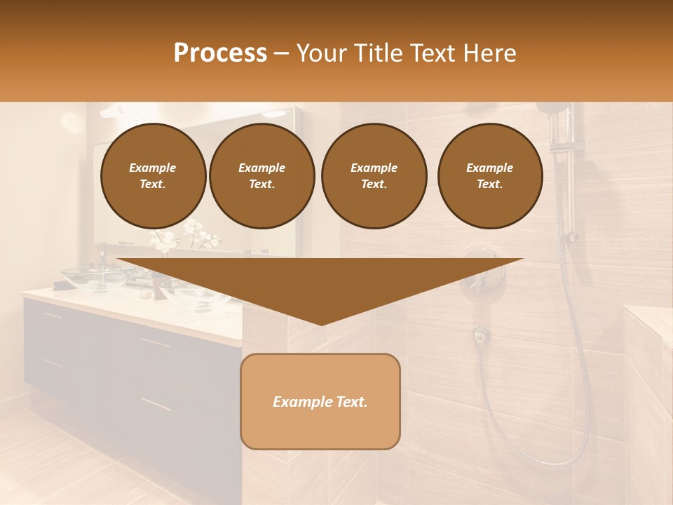 A Bathroom With A Sink And A Shower Head PowerPoint Template