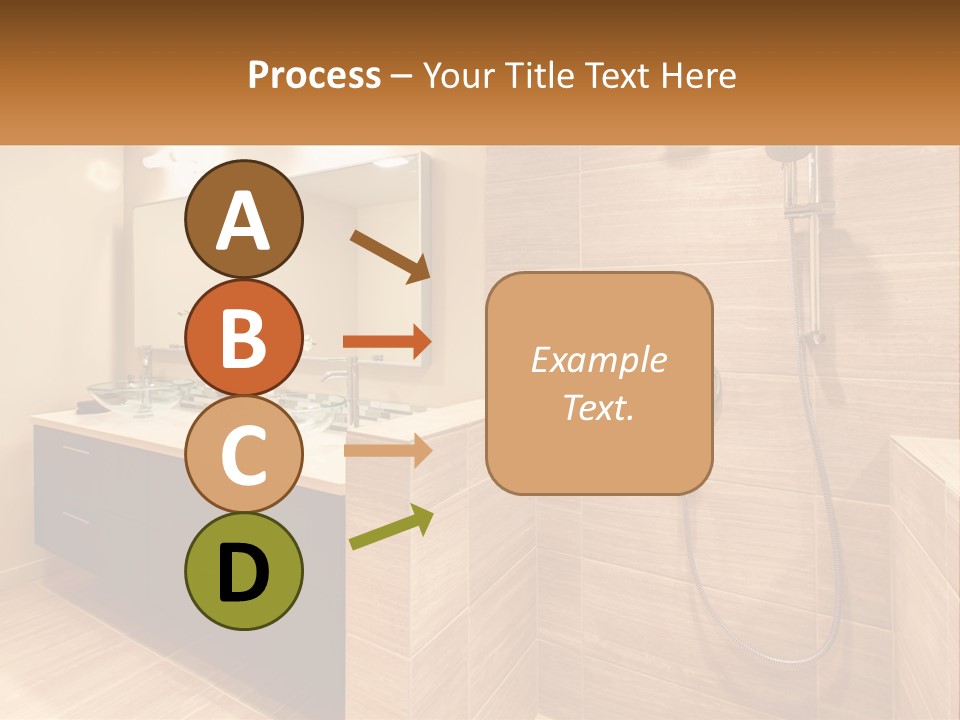 A Bathroom With A Sink And A Shower Head PowerPoint Template