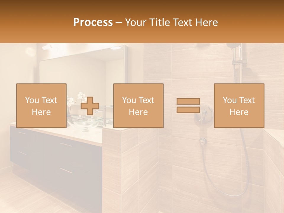 A Bathroom With A Sink And A Shower Head PowerPoint Template