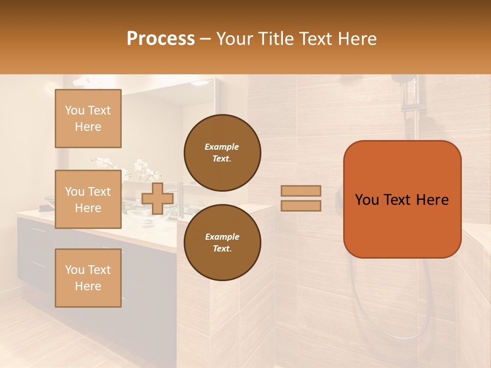 A Bathroom With A Sink And A Shower Head PowerPoint Template
