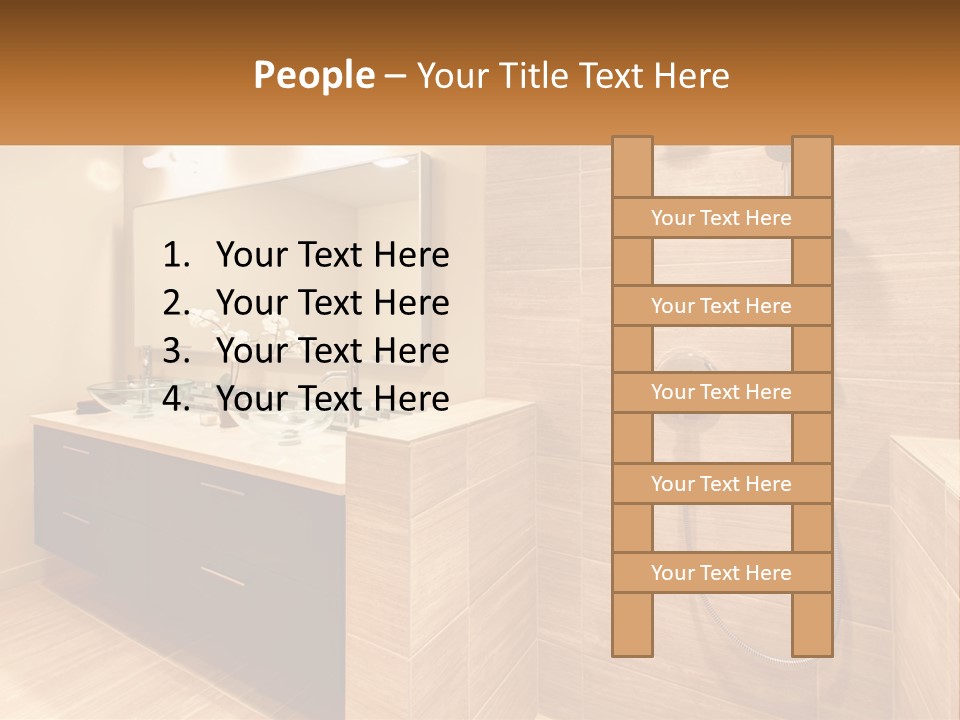 A Bathroom With A Sink And A Shower Head PowerPoint Template