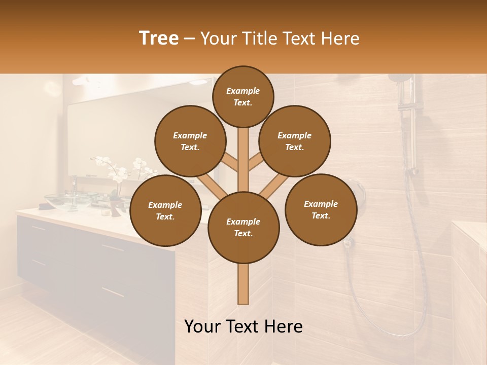 A Bathroom With A Sink And A Shower Head PowerPoint Template