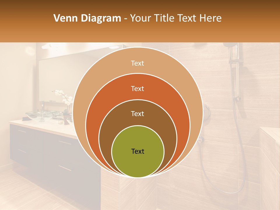 A Bathroom With A Sink And A Shower Head PowerPoint Template
