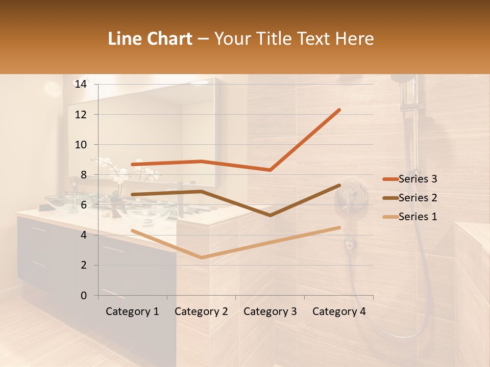 A Bathroom With A Sink And A Shower Head PowerPoint Template
