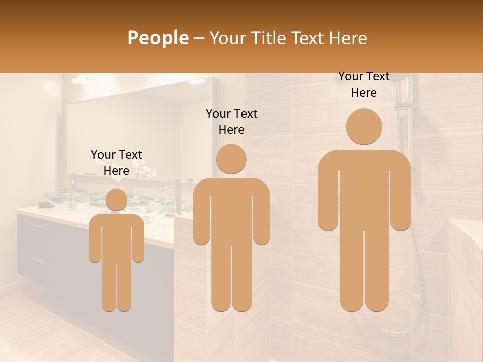 A Bathroom With A Sink And A Shower Head PowerPoint Template