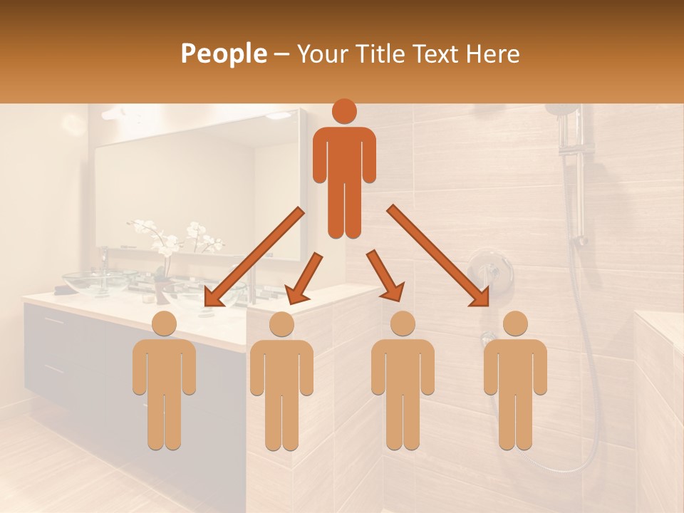 A Bathroom With A Sink And A Shower Head PowerPoint Template