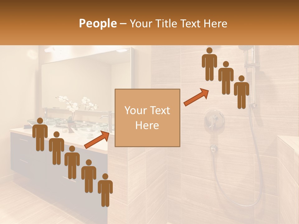 A Bathroom With A Sink And A Shower Head PowerPoint Template