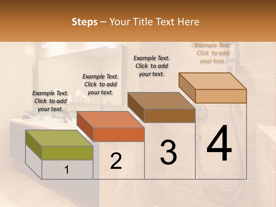 A Bathroom With A Sink And A Shower Head PowerPoint Template