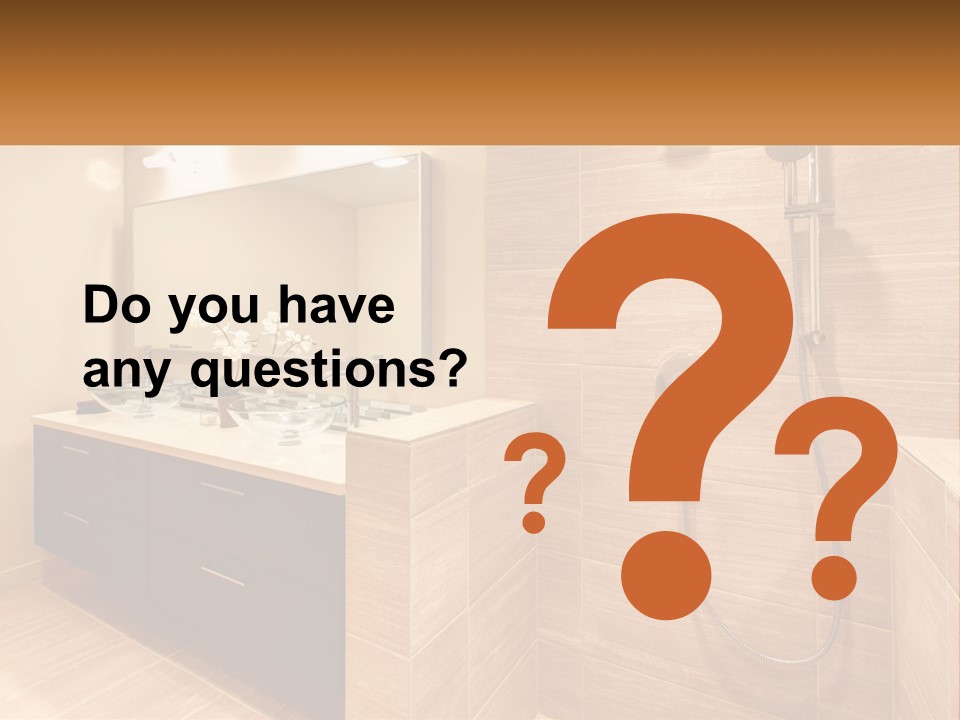 A Bathroom With A Sink And A Shower Head PowerPoint Template